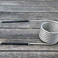 Off Grid Portable Wood Fire Hot Tub Coil Seamless Stainless Steel Fire Pit Heating Coil close-up