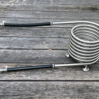 Backyard Soak Tub Wood Fire Heat Coil Model C2 304 Stainless Steel Close-Up